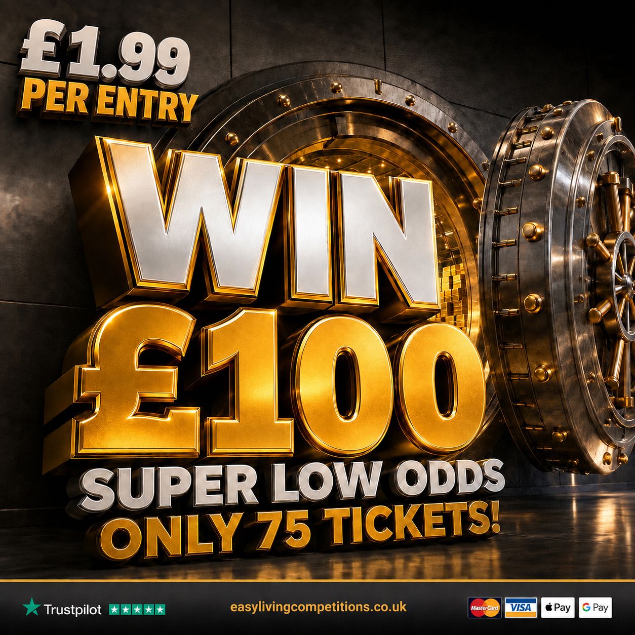 💷 Win £100 Cash - Super Low Odds!