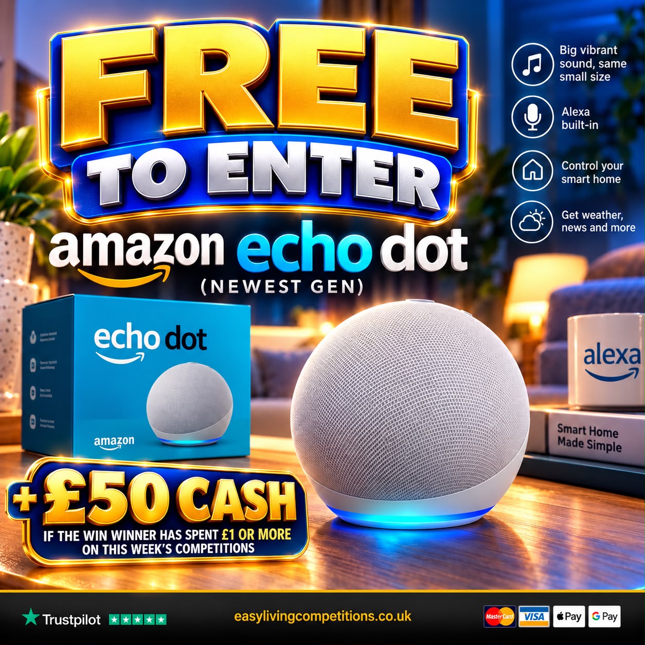 🔊 Free to Enter - Amazon Echo Dot