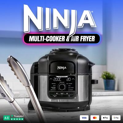 NINJA MULTICOOKER & AIRFRYER (BLACK & STAINLESS STEEL)