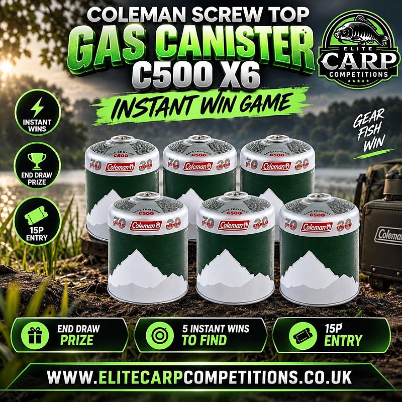 COLEMAN SCREW TOP GAS CANISTER 6 PACK INSTANT WIN GAME + END DRAW#3