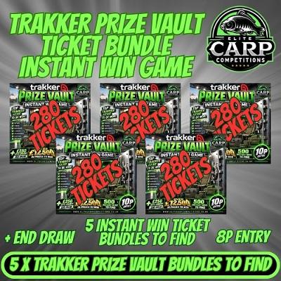 TRAKKER PRIZE VAULT COMP TICKET BUNDLE INSTANT WIN GAME + END DRAW