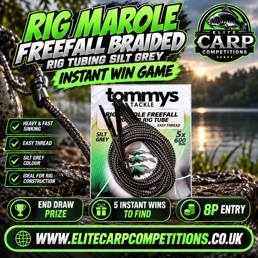 RIG MAROLE FREEFALL BRAIDED RIG TUBING SILT GREY INSTANT WIN GAME + END DRAW