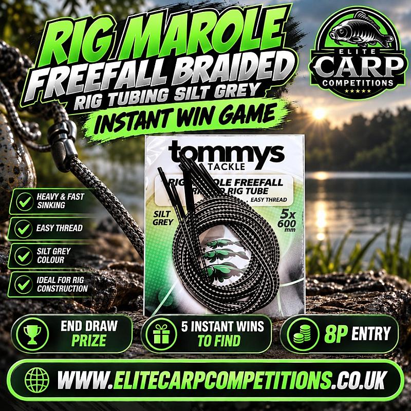 RIG MAROLE FREEFALL BRAIDED RIG TUBING SILT GREY INSTANT WIN GAME + END DRAW