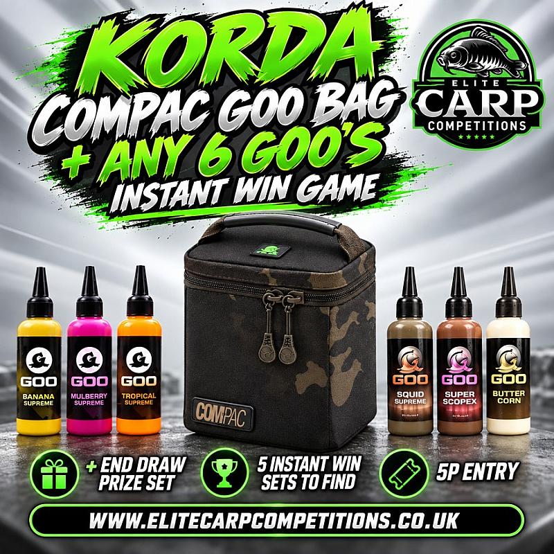 KORDA COMPAC GOO BAG + ANY 6 GOO'S INSTANT WIN GAME + END DRAW