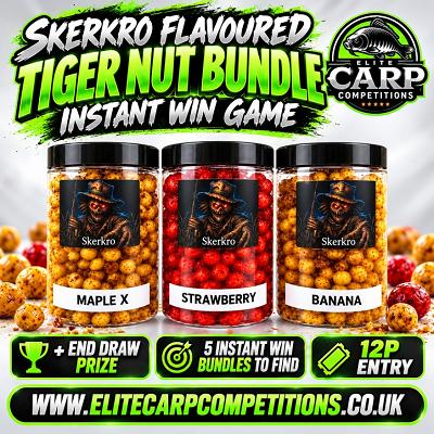 SKERKRO FLAVOURED TIGER NUT BUNDLE INSTANT WIN GAME + END DRAW