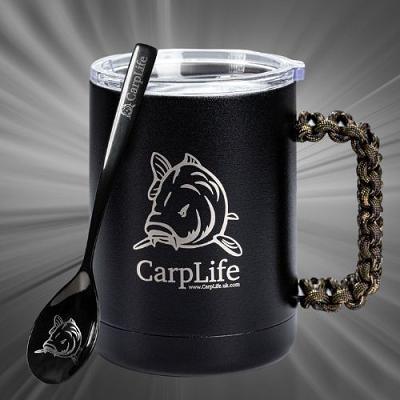 YOU WIN A CARP LIFE THERMAL MUG AND SPOON SET OR £18 CASH