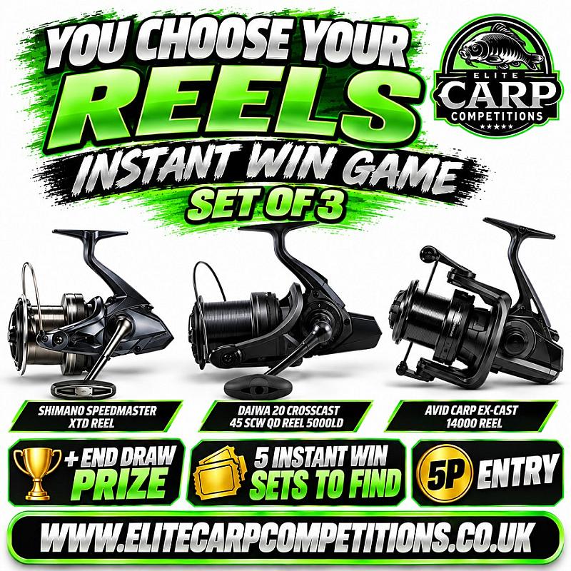YOU CHOOSE YOUR REELS SET OF 3 INSTANT WIN GAME + END DRAW
