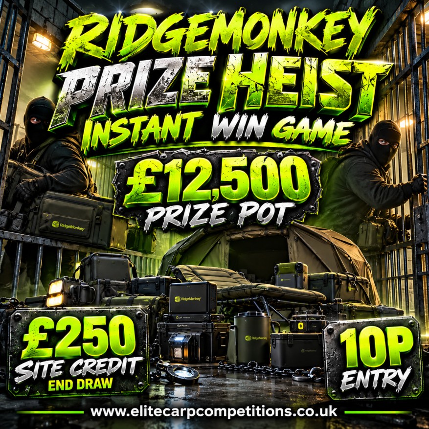 RIDGE MONKEY PRIZE HEIST INSTANT WIN GAME + SITE CREDIT END DRAW