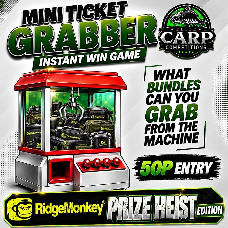 MINI TICKET GRABBER INSTANT WIN GAME RIDGE MONKEY PRIZE HEIST COMPS EDITION X2