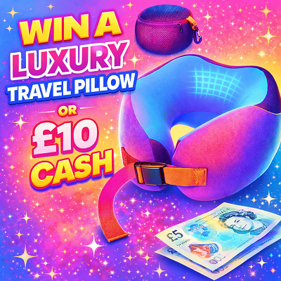 Luxury Travel Pillow OR £10 Cash!