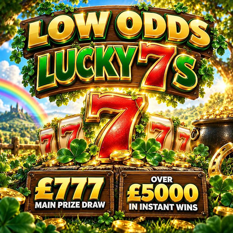 Lucky 7’s - LOW Odds - £777 End Prize 