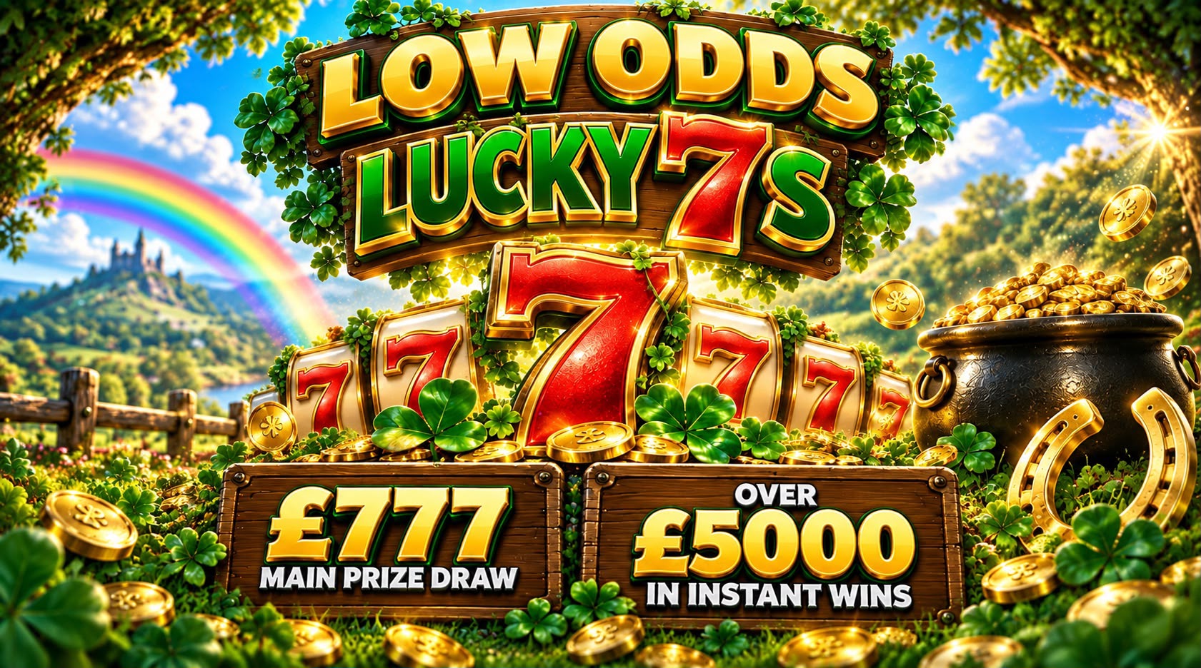 Lucky 7’s - LOW Odds - £777 End Prize 