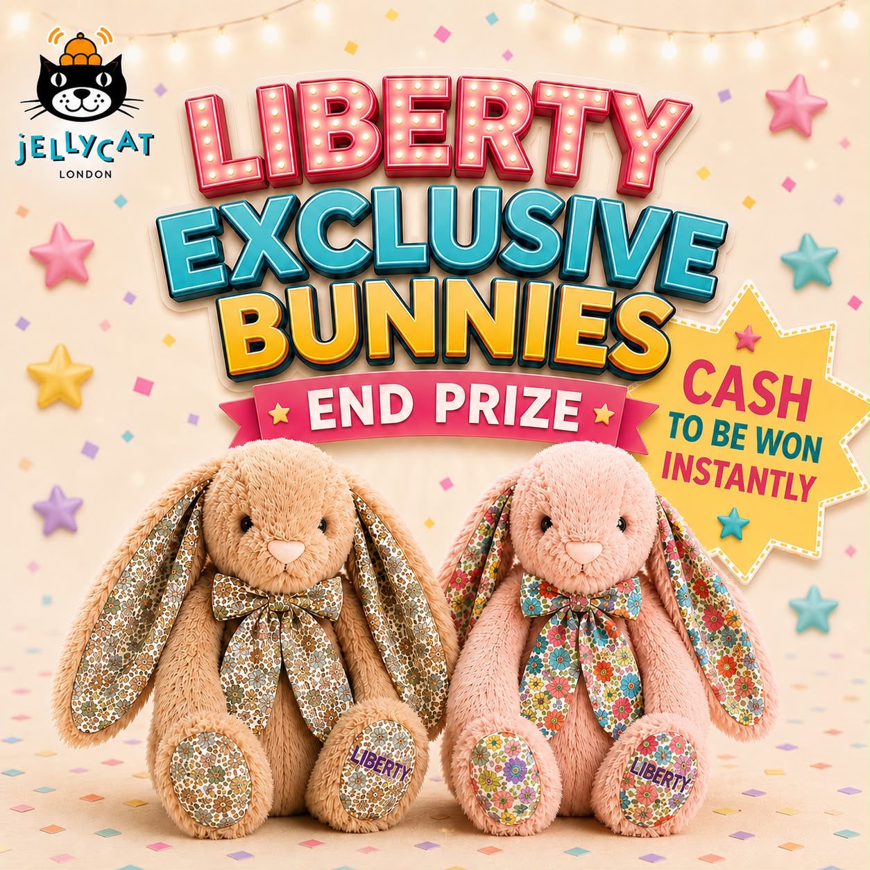Jellycat Liberty Exclusive Bunnies & Cash Instants  