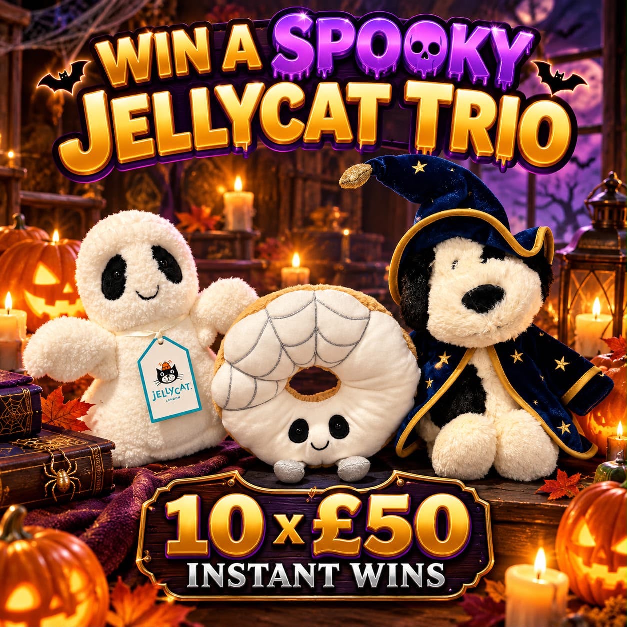 Win The Spooky Jellycat Trio Plus Cash Instants 
