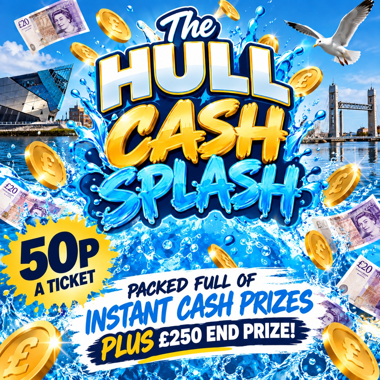 The Hull Cash Splash - Instant Cash Prizes PLUS £250 End Prize!