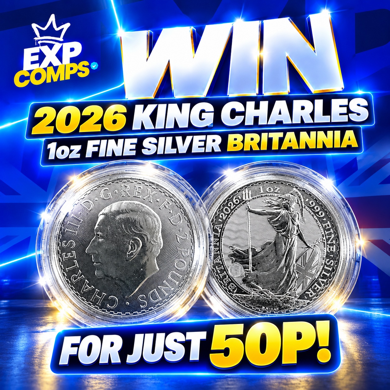 Win A 2026 1oz Fine Silver Britannia - Just 50p!