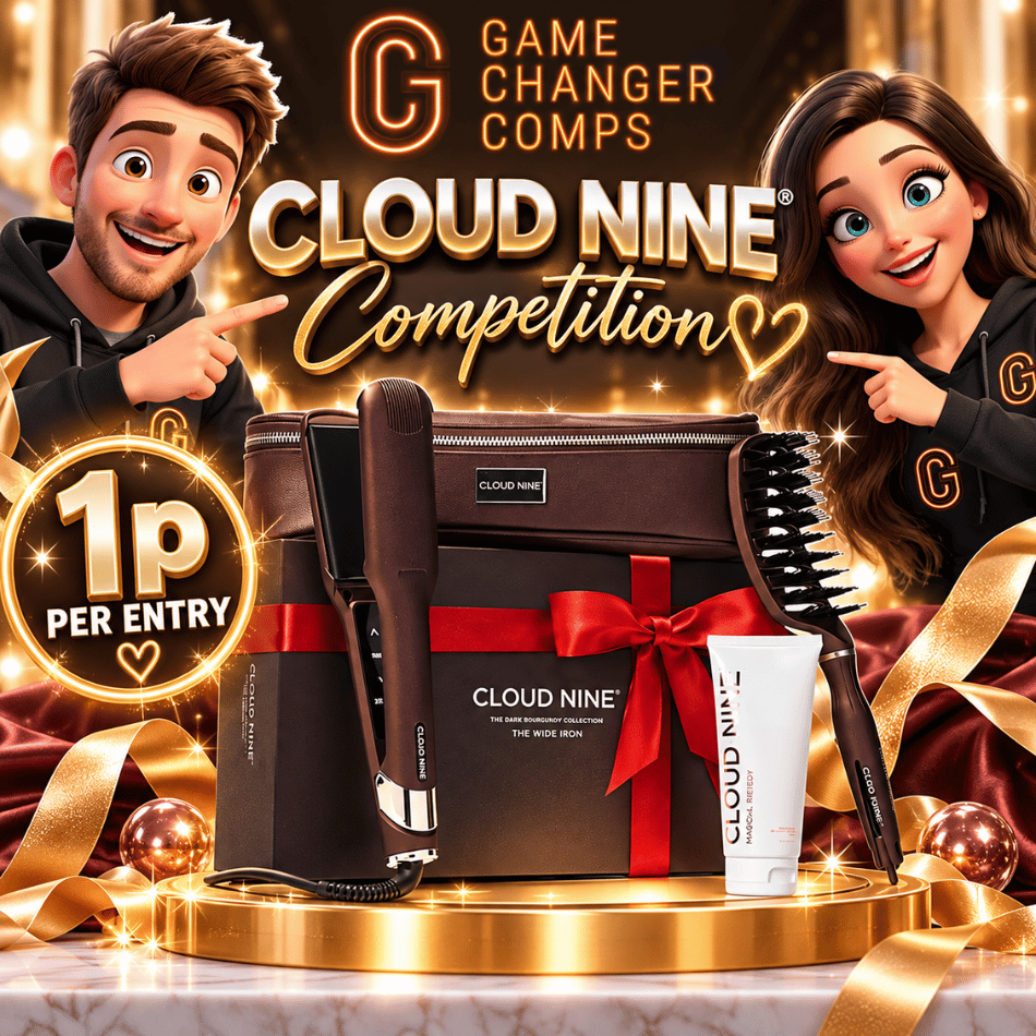 CLOUD NINE BURGUNDY WIDE IRON GIFT SET
