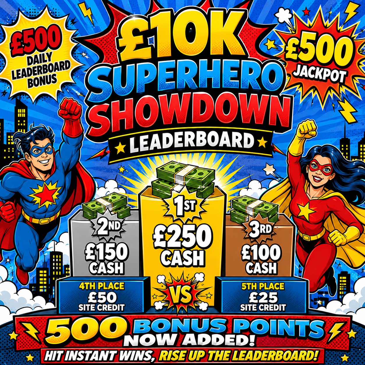 £10K SUPERHERO SHOWDOWN LEADERBOARD