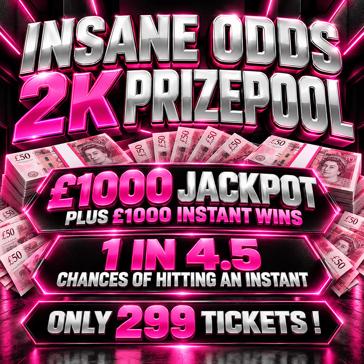 INSANE LOW ODDS - £1,000 TAX FREE CASH