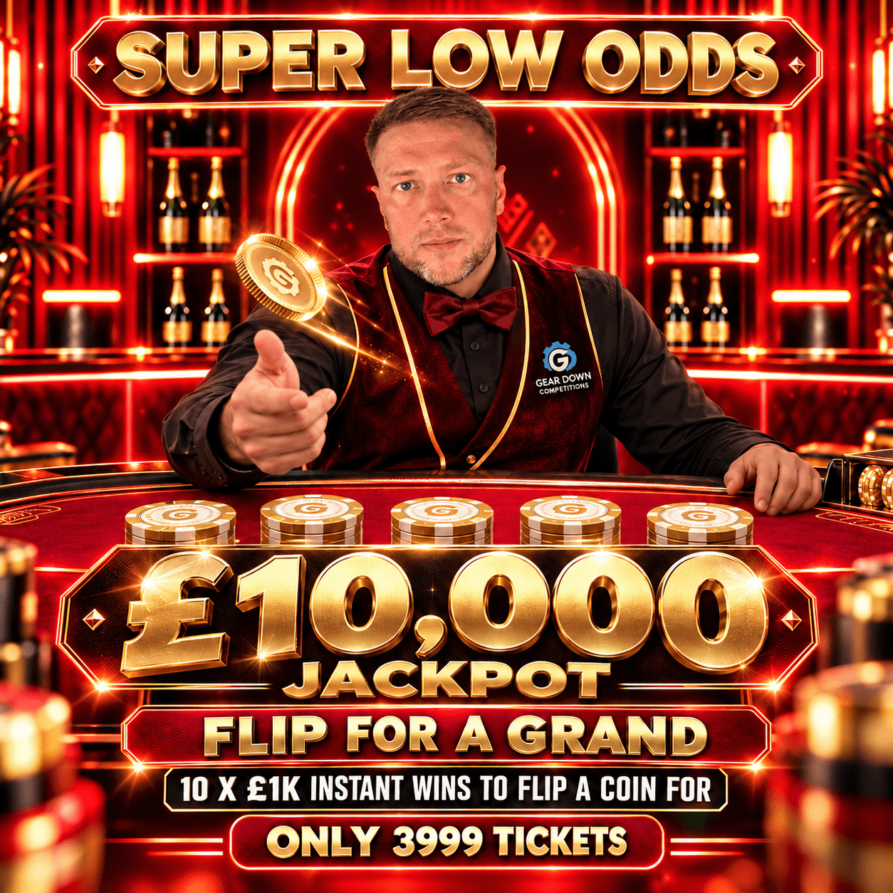 FLIP FOR A GRAND + £10,000 JACKPOT 
