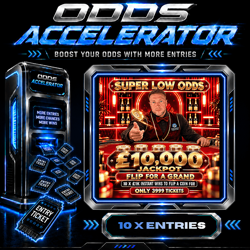 10 X ENTRIES - FLIP FOR A GRAND + £10,000 JACKPOT