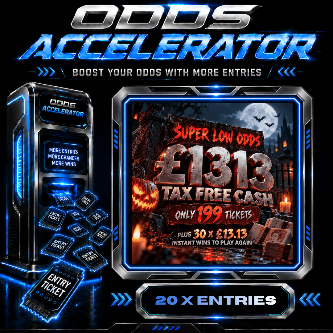 20 X ENTRIES - SUPER LOW ODDS £1313 TAX FREE CASH 💷