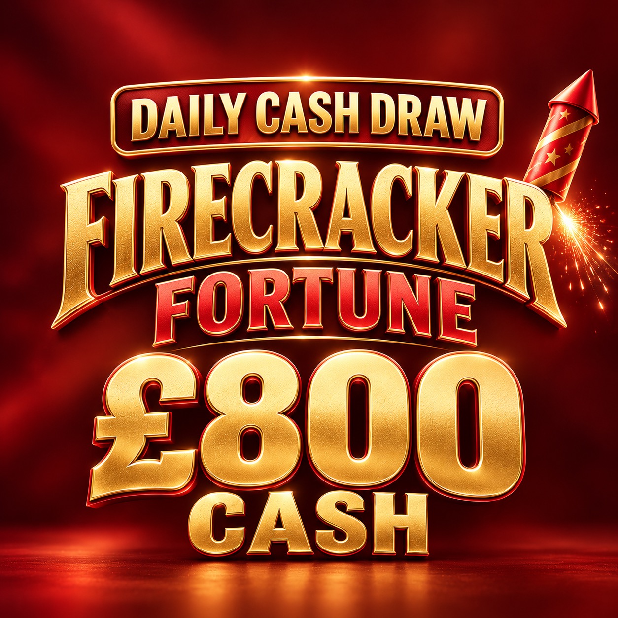 THURSDAY -FIRECRACKER FORTUNE - £800 CASH