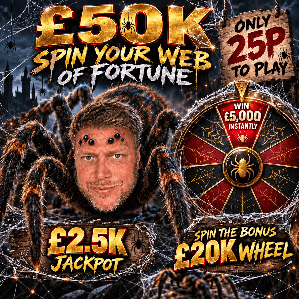 £50K SPIN YOUR WEB OF FORTUNE 