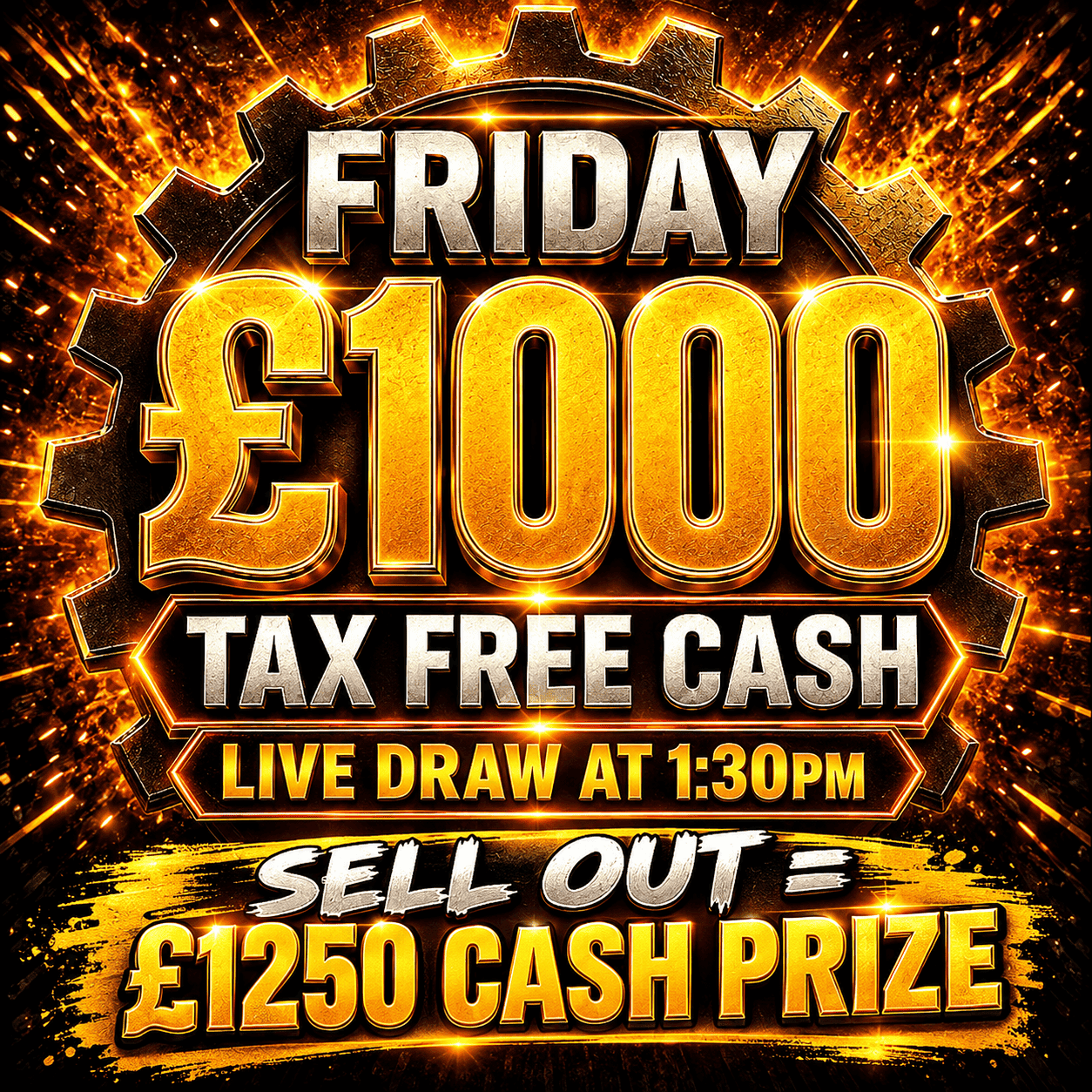 FRIDAY DAILY CASH DRAW - £1,000