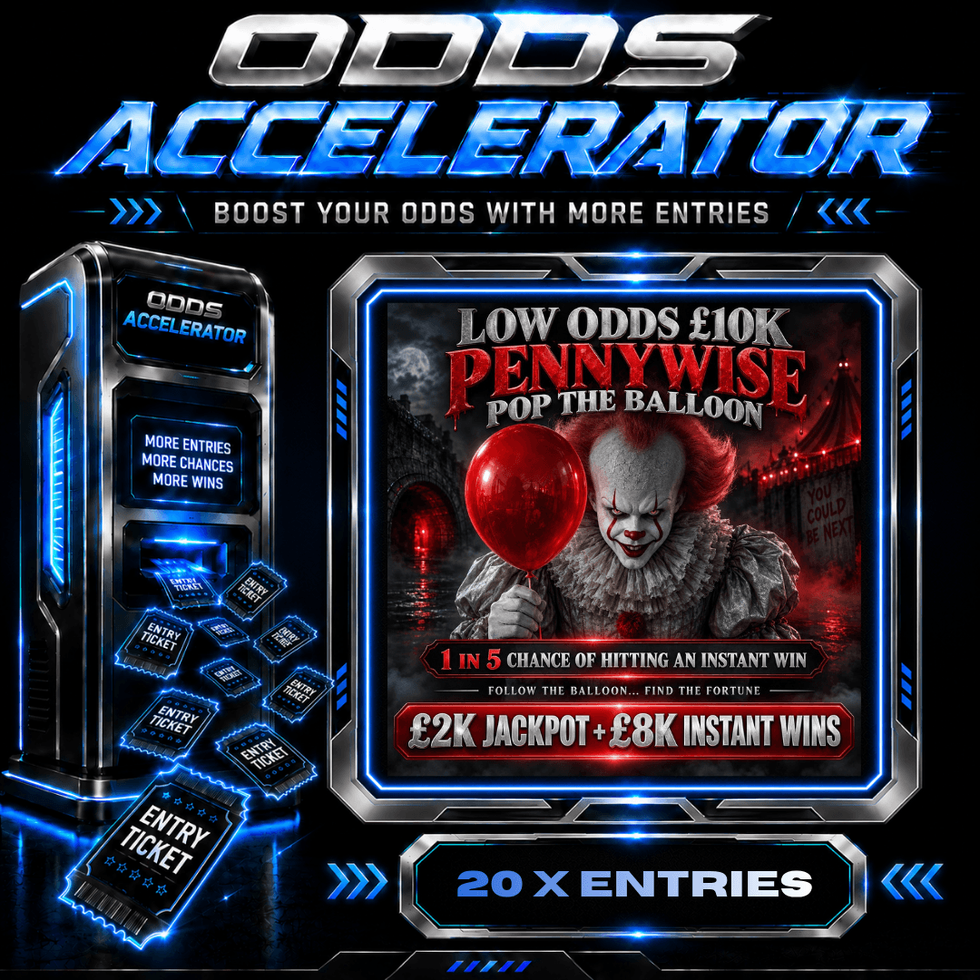 20 X ENTRIES - LOW ODDS £10K PENNYWISE POP THE BALLOON