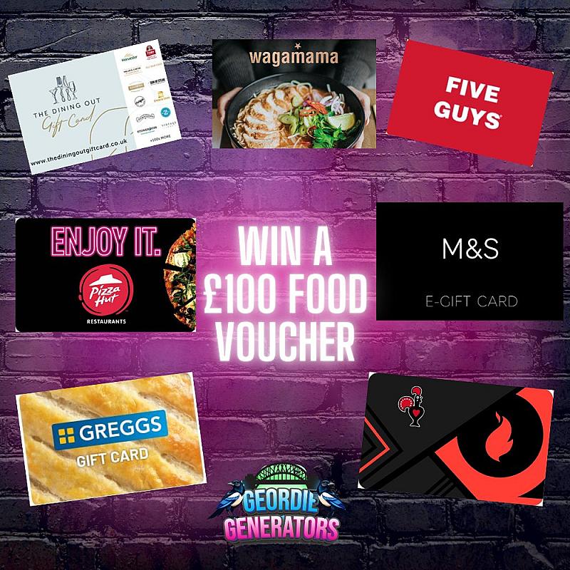 WIN A £100 FOOD VOUCHER - PAID ENTRIES CLOSE ON THE 30/11/2026 AT 20:00PM 