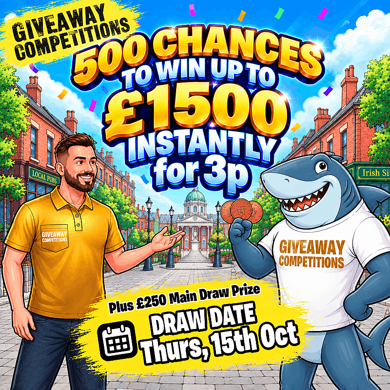 500 Chances to win up to £1500 Instantly for 3p