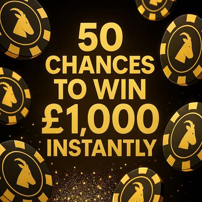 50 CHANCES TO WIN £1,000 INSTANTLY - x5 MAIN PRIZE WINNERS OF £100!! 13/09