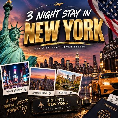 3 NIGHT'S IN NEW YORK OR £1000 CASH 