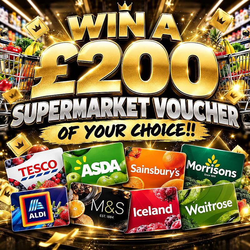 **SUPER LOW ODDS** WIN A £200 SUPERMARKET VOUCHER OF YOUR CHOICE!! 11/11