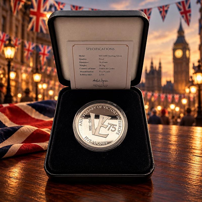 2020 VE DAY 75TH ANNIVERSARY SILVER PROOF £5 COIN