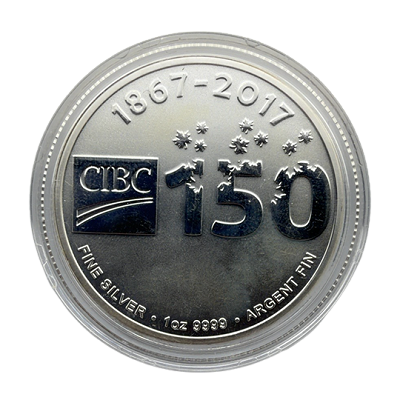 CIBC 150th Anniversary 1oz Silver Round - or £60 cash or Site Credit! 