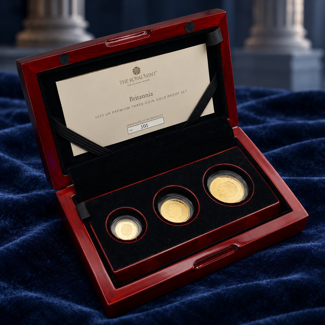 2023 BRITANNIA PREMIUM THREE-COIN GOLD PROOF SET