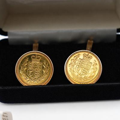 2002 GOLDEN JUBILEE HALF SOVEREIGN CUFFLINKS