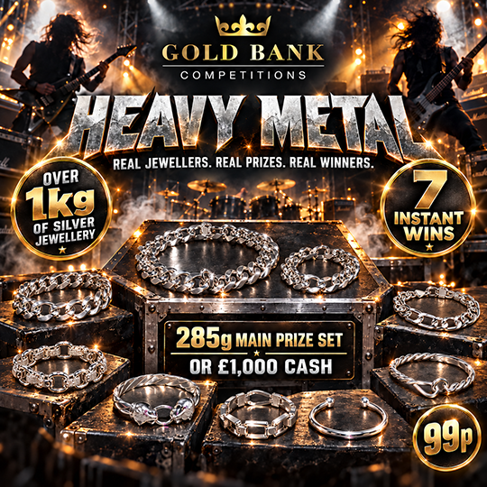 HEAVY METAL — OVER 1KG OF 925 STERLING SILVER JEWELLERY + 7 INSTANT WINS