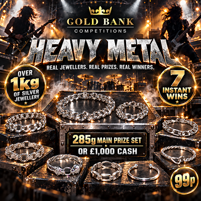 HEAVY METAL — OVER 1KG OF 925 STERLING SILVER JEWELLERY + 7 INSTANT WINS