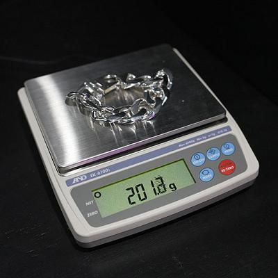 1 × 925 Sterling Silver Heavy Curb Bracelet — 201g OR £705 CASH or SITE CREDIT ALTERNATIVE
