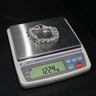 1 × 925 Sterling Silver Patterned Belcher-Style Bracelet — 122g OR £425 CASH or SITE CREDIT ALTERNATIVE