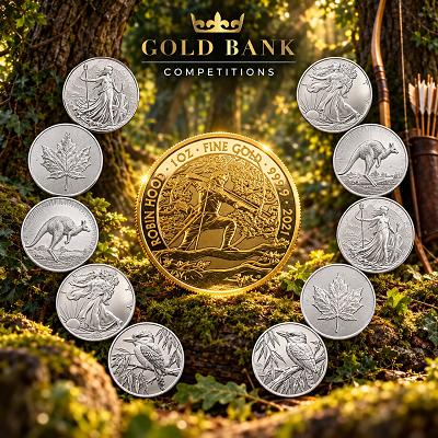 2021 ROBIN HOOD 1oz GOLD COIN + 10 SILVER INSTANT WINS