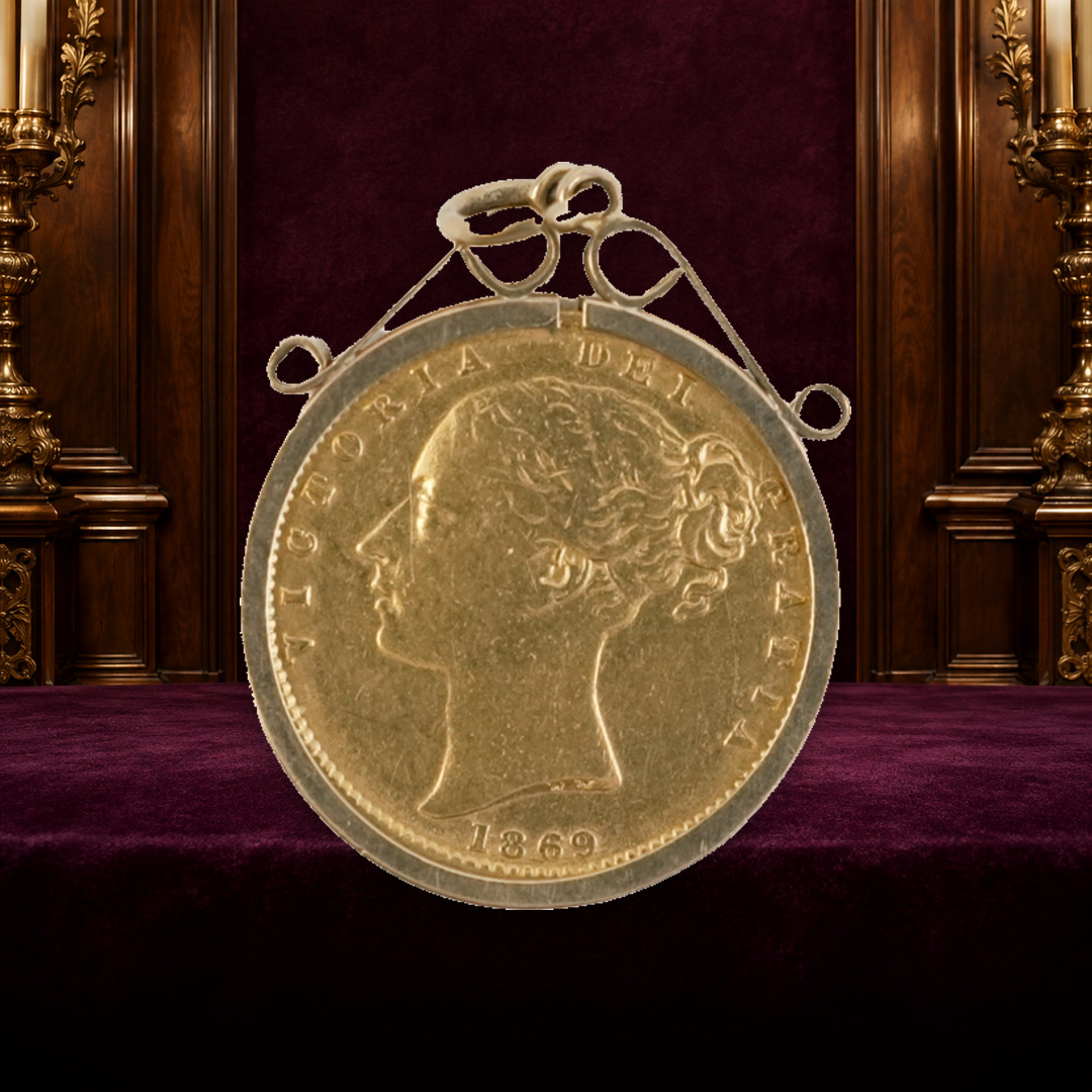 1869 MOUNTED FULL SOVEREIGN + 10 SILVER INSTANT WINS