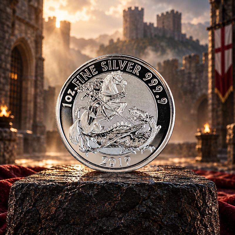 2019 Valiant St George & the Dragon 1oz Fine Silver Coin