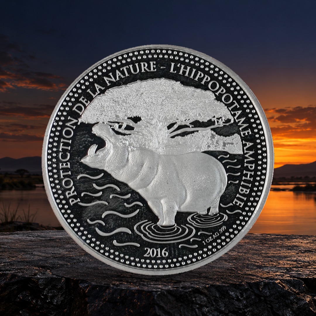 2016 Hippopotamus 1oz Fine Silver Coin or £60 Cash!