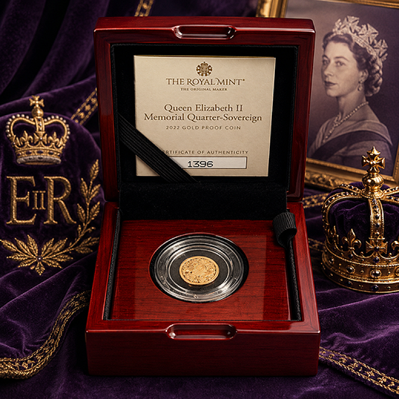 2022 QUEEN ELIZABETH II MEMORIAL GOLD PROOF QUARTER-SOVEREIGN