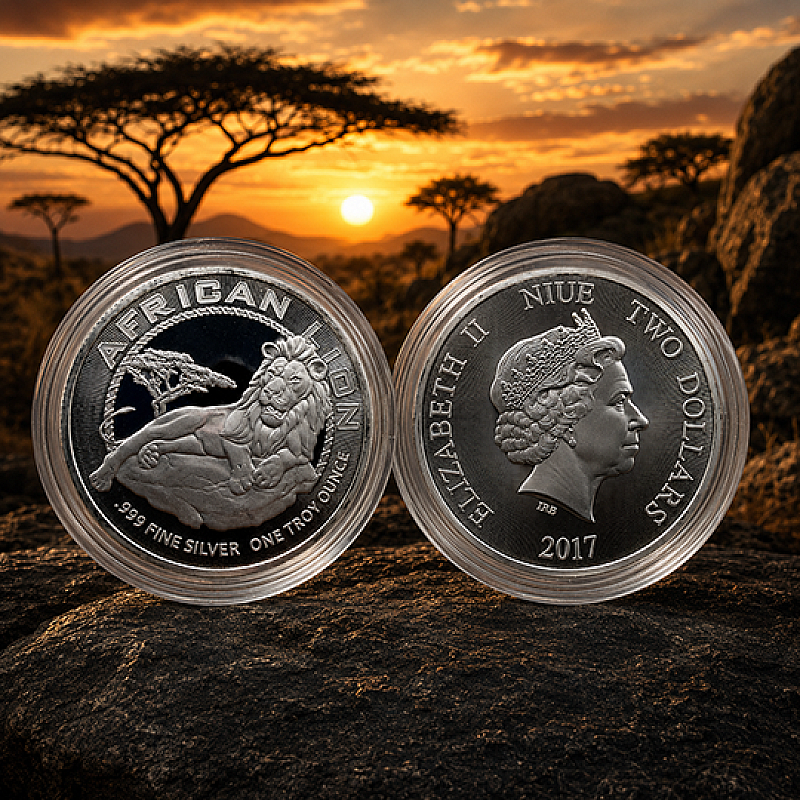 2017 AFRICAN LION 1oz FINE SILVER COIN