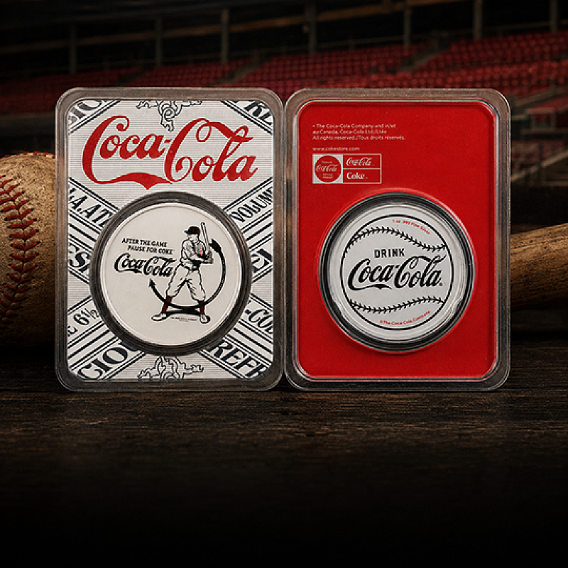COCA-COLA BASEBALL 1OZ FINE SILVER COIN